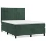 Box spring bed with dark green velvet mattress 140x190 cm by , Beds and slatted bases - Ref: Foro24-3143022, Price: 515,86 €,...