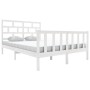Estructura de cama de madera maciza de pino blanco 160x200 cm