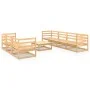 8-piece solid pine wood garden furniture set by , Garden sets - Ref: Foro24-3075369, Price: 456,96 €, Discount: %