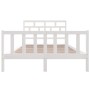 Estructura de cama de madera maciza de pino blanco 160x200 cm