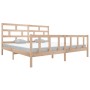 Estructura de cama de madera maciza de pino 200x200 cm