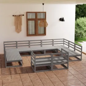 11-piece solid pine wood garden furniture set by , Garden sets - Ref: Foro24-3076211, Price: 821,32 €, Discount: %