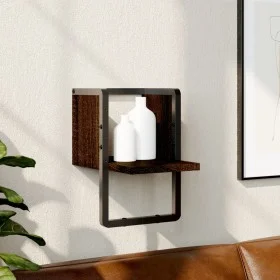 Wall shelf with brown oak bar 20x25x30 cm by , Shelves and shelves - Ref: Foro24-836277, Price: 10,87 €, Discount: %