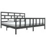 Estructura de cama de madera maciza de pino gris 200x200 cm