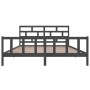 Estructura de cama de madera maciza de pino gris 200x200 cm