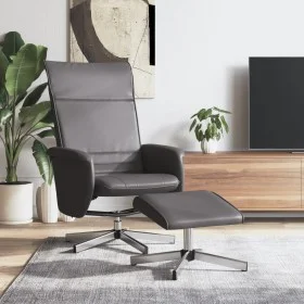 Reclining armchair with footrest in gray synthetic leather by , Armchairs - Ref: Foro24-356647, Price: 119,91 €, Discount: %