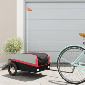 Bicycle trailer, black and red, 30 kg, made of iron. by , Bicycle trailers - Ref: Foro24-94034, Price: 84,42 €, Discount: %