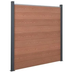 Brown WPC fence panel set 180x186 cm by , fence panels - Ref: Foro24-3211826, Price: 330,39 €, Discount: %