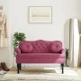 Bench with red velvet cushions 120.5x65x75 cm by , Banks - Ref: Foro24-372144, Price: 199,72 €, Discount: %