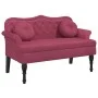Bench with red velvet cushions 120.5x65x75 cm by , Banks - Ref: Foro24-372144, Price: 199,72 €, Discount: %