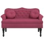 Banco con cojines terciopelo rojo tinto 120,5x65x75 cm de , Bancos - Ref: Foro24-372144, Precio: 216,87 €, Descuento: %