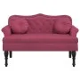 Bench with red velvet cushions 120.5x65x75 cm by , Banks - Ref: Foro24-372144, Price: 199,72 €, Discount: %