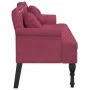 Bench with red velvet cushions 120.5x65x75 cm by , Banks - Ref: Foro24-372144, Price: 199,72 €, Discount: %