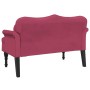 Banco con cojines terciopelo rojo tinto 120,5x65x75 cm de , Bancos - Ref: Foro24-372144, Precio: 216,87 €, Descuento: %