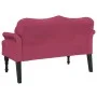 Bench with red velvet cushions 120.5x65x75 cm by , Banks - Ref: Foro24-372144, Price: 199,72 €, Discount: %