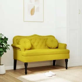 Bench with yellow velvet cushions 120.5x65x75 cm by , Banks - Ref: Foro24-372146, Price: 211,33 €, Discount: %