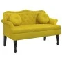 Bench with yellow velvet cushions 120.5x65x75 cm by , Banks - Ref: Foro24-372146, Price: 211,33 €, Discount: %