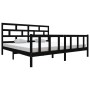 Estructura de cama de madera maciza de pino negro 200x200 cm