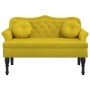 Banco con cojines terciopelo amarillo 120,5x65x75 cm de , Bancos - Ref: Foro24-372146, Precio: 215,38 €, Descuento: %
