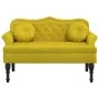 Bench with yellow velvet cushions 120.5x65x75 cm by , Banks - Ref: Foro24-372146, Price: 211,33 €, Discount: %