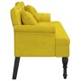 Banco con cojines terciopelo amarillo 120,5x65x75 cm de , Bancos - Ref: Foro24-372146, Precio: 215,38 €, Descuento: %