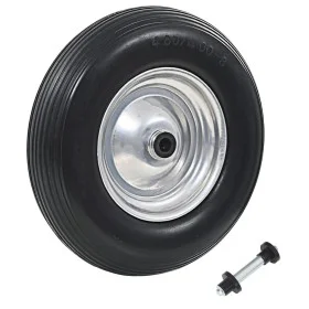Wheelbarrow wheel with solid axle PU 4.00-8 390 mm by vidaXL, Hoists, cranes and carts - Ref: Foro24-142978, Price: 33,87 €, ...