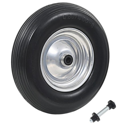 Schubkarrenrad mit Vollachse PU 4.00-8 390 mm von vidaXL, Hebezeuge, Kräne und Karren - Ref: Foro24-142978, Preis: 34,40 €, R...