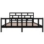 Estructura de cama de madera maciza de pino negro 200x200 cm