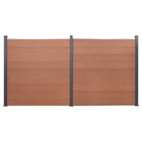 Brown WPC fence panel set 353x186 cm by , fence panels - Ref: Foro24-3211830, Price: 585,30 €, Discount: %