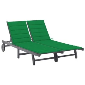 Garden lounger for 2 people and solid acacia wood cushions by , Loungers - Ref: Foro24-3061394, Price: 376,75 €, Discount: %