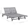 Gartenliege für 2 Personen und Auflagen aus massivem Akazienholz von , Liegen - Ref: Foro24-3061394, Preis: 382,76 €, Rabatt: %