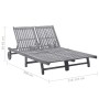 Gartenliege für 2 Personen und Auflagen aus massivem Akazienholz von , Liegen - Ref: Foro24-3061394, Preis: 389,60 €, Rabatt: %