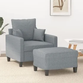 Armchair with stool light gray fabric 60 cm by , Sofas - Ref: Foro24-3201081, Price: 200,18 €, Discount: %