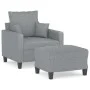 Sessel mit Hocker hellgrauer Stoff 60 cm von , Sofas - Ref: Foro24-3201081, Preis: 200,18 €, Rabatt: %