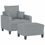 Armchair with stool light gray fabric 60 cm by , Sofas - Ref: Foro24-3201081, Price: 200,18 €, Discount: %