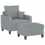 Sessel mit Hocker hellgrauer Stoff 60 cm von , Sofas - Ref: Foro24-3201081, Preis: 201,96 €, Rabatt: %