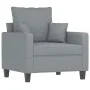 Armchair with stool light gray fabric 60 cm by , Sofas - Ref: Foro24-3201081, Price: 200,18 €, Discount: %