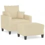 Sessel mit Hocker aus cremefarbenem Stoff 60 cm von , Sofas - Ref: Foro24-3201083, Preis: 190,47 €, Rabatt: %
