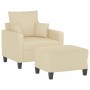 Sessel mit Hocker aus cremefarbenem Stoff 60 cm von , Sofas - Ref: Foro24-3201083, Preis: 193,32 €, Rabatt: %