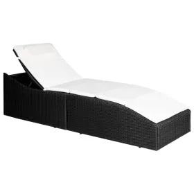 Liege mit schwarzem synthetischem Rattankissen von vidaXL, Liegen - Ref: Foro24-44134, Preis: 160,10 €, Rabatt: %
