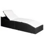 Liege mit schwarzem synthetischem Rattankissen von vidaXL, Liegen - Ref: Foro24-44134, Preis: 160,10 €, Rabatt: %