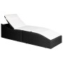 Tumbona con cojín ratán sintético negro de vidaXL, Tumbonas - Ref: Foro24-44134, Precio: 160,28 €, Descuento: %