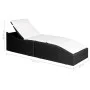 Liege mit schwarzem synthetischem Rattankissen von vidaXL, Liegen - Ref: Foro24-44134, Preis: 160,10 €, Rabatt: %