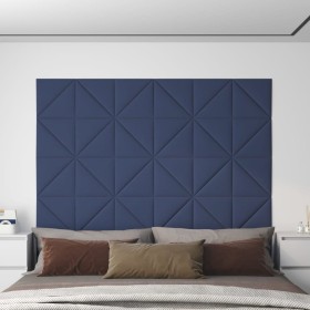 Paneles de pared 12 uds tela azul 30x30 cm 0,54 m²