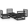 5-teiliges Gartenmöbel-Set mit Kissen aus schwarzem Kiefernholz von , Gartensets - Ref: Foro24-3075268, Preis: 306,30 €, Raba...