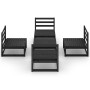 Juego de muebles de jardín 5 pzas y cojines negro madera pino de , Conjuntos de jardín - Ref: Foro24-3075268, Precio: 310,20 €