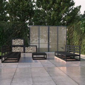 Garden furniture set 5 pieces black solid pine wood by , Garden sets - Ref: Foro24-3075318, Price: 437,11 €, Discount: %