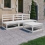 4-piece garden lounge set white solid pine wood by , Garden sets - Ref: Foro24-3075305, Price: 211,74 €, Discount: %