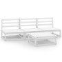 4-teiliges Garten-Lounge-Set aus weißem massivem Kiefernholz von , Gartensets - Ref: Foro24-3075305, Preis: 211,74 €, Rabatt: %
