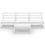 4-teiliges Garten-Lounge-Set aus weißem massivem Kiefernholz von , Gartensets - Ref: Foro24-3075305, Preis: 211,74 €, Rabatt: %